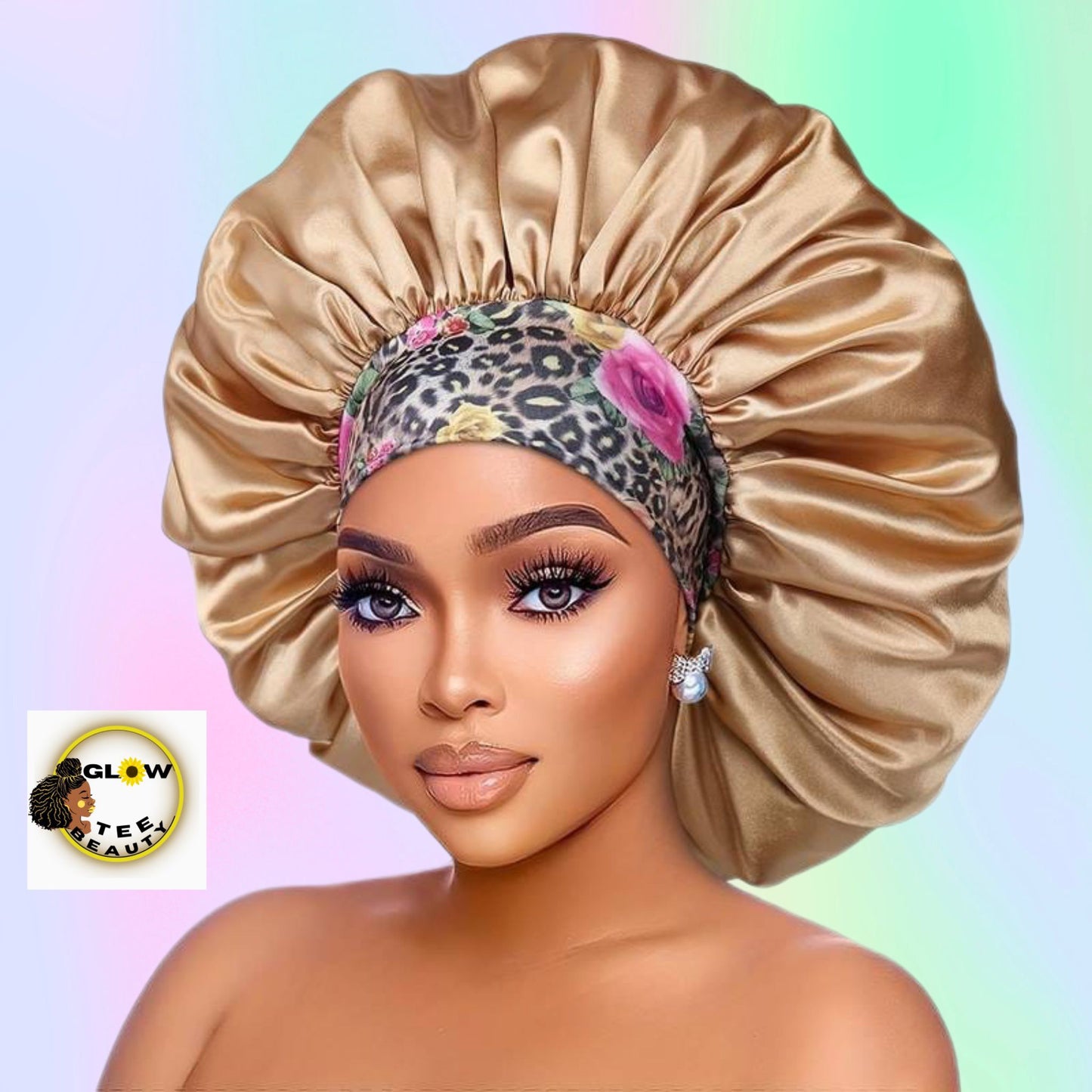 Gold Large satin bonnet  Haircare Comfort