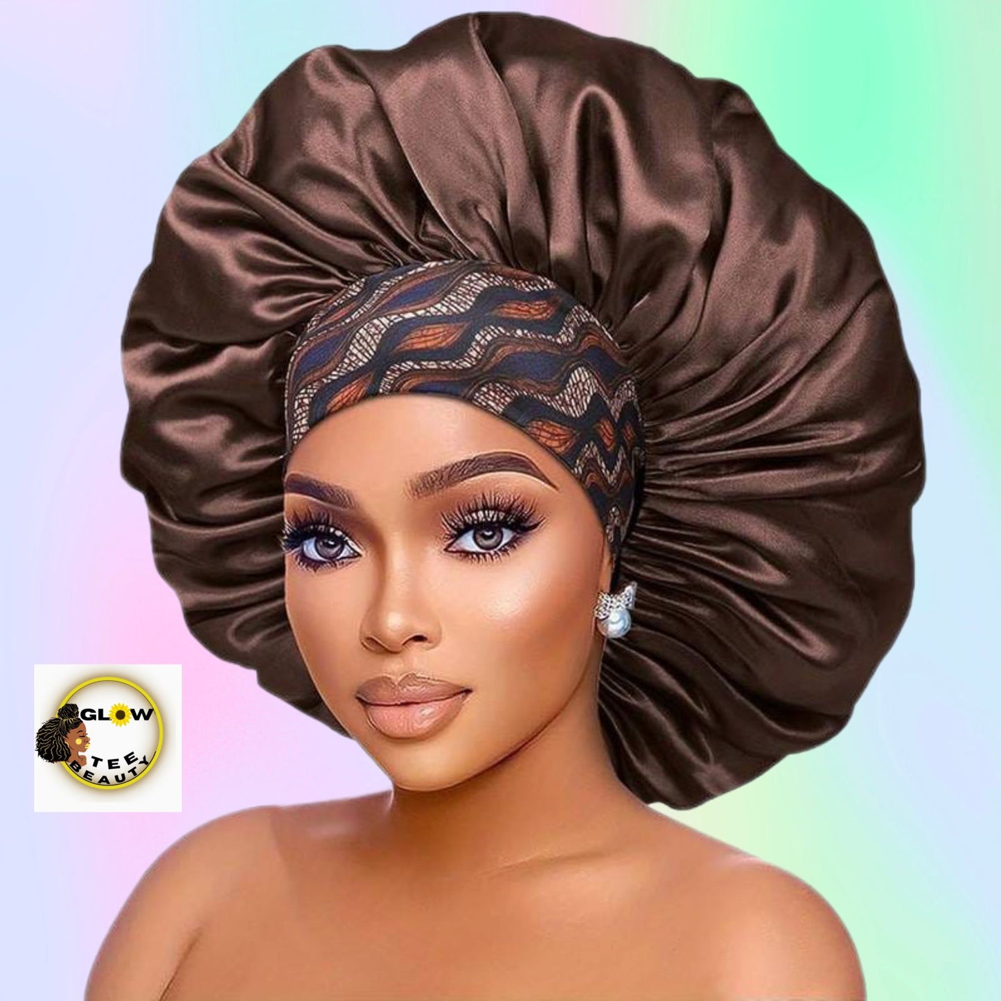 COFFEE Large satin bonnet  Haircare Comfort