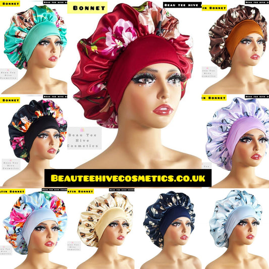 Floral Reversible Anti-slip- Adult Large Satin Silk Hair Night Bonnet Cap | Hair Accessories | Women Hair Care